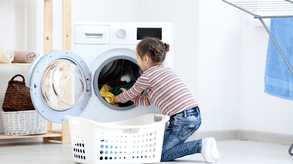child doing chores